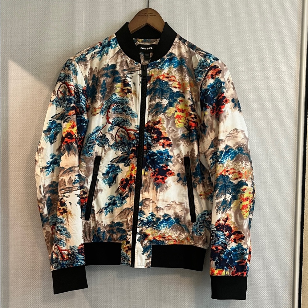 Diesel Multicolor Artistic Print Bomber Jacket